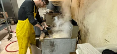 Steam cleaning a commercial kitchen