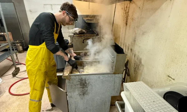 Steam cleaning a commercial kitchen