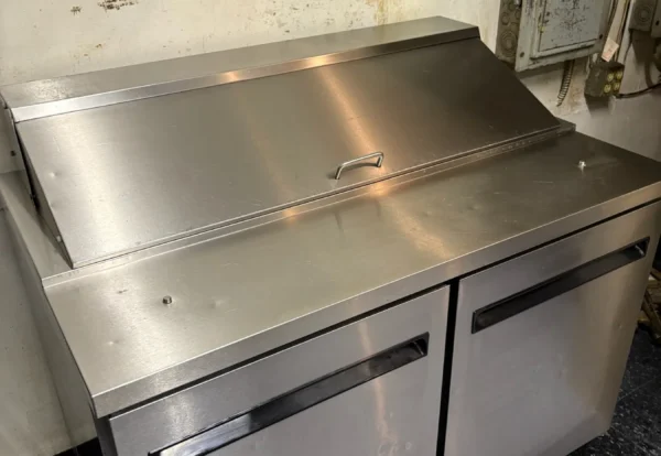 Stainless prep counter and storage