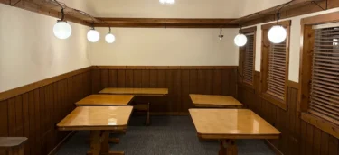 Restaurant tables and dining floor