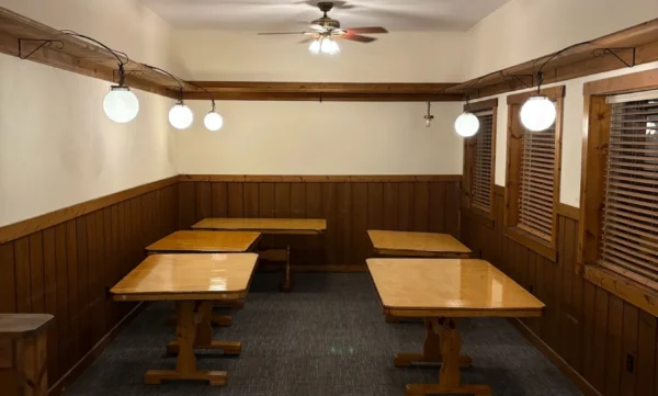 Restaurant tables and dining floor