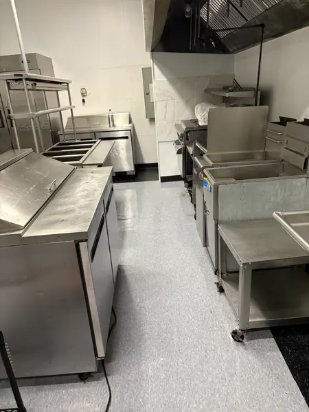 Commercial kitchen aisle
