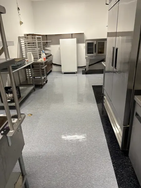 Kitchen floor and prep surfaces