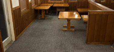 Wide view of restaurant dining room